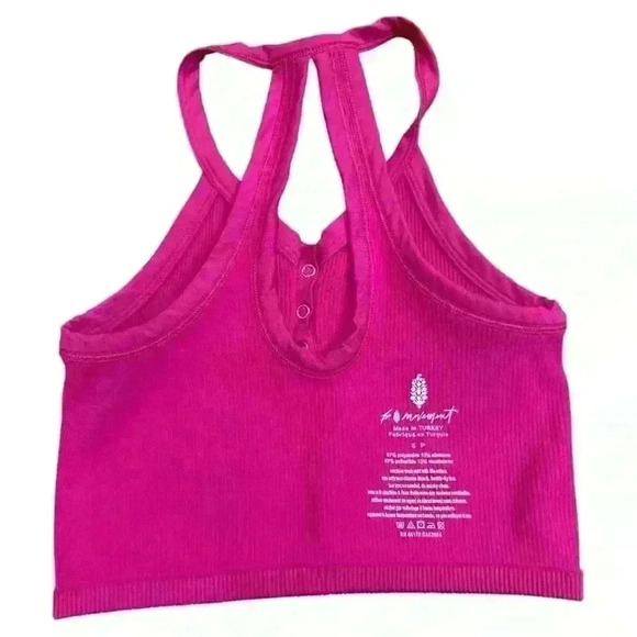 Free People Movement Magenta Free Throw Henley Crop Tank Size Small - Picture 7 of 9